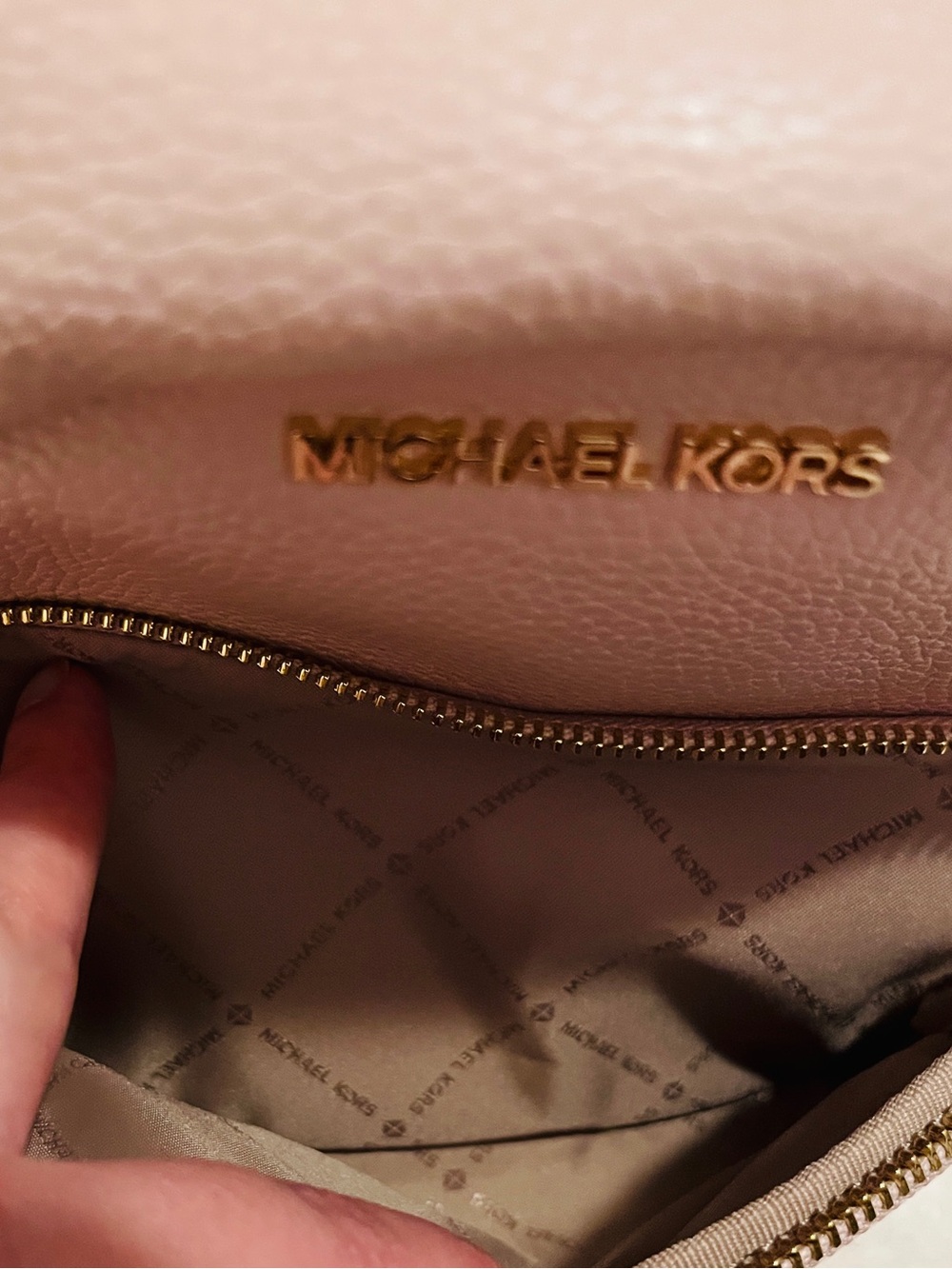 Michael Kors Blush Pebbled Leather Mini Backpack with Gold Hardware - Picture 2 of 9